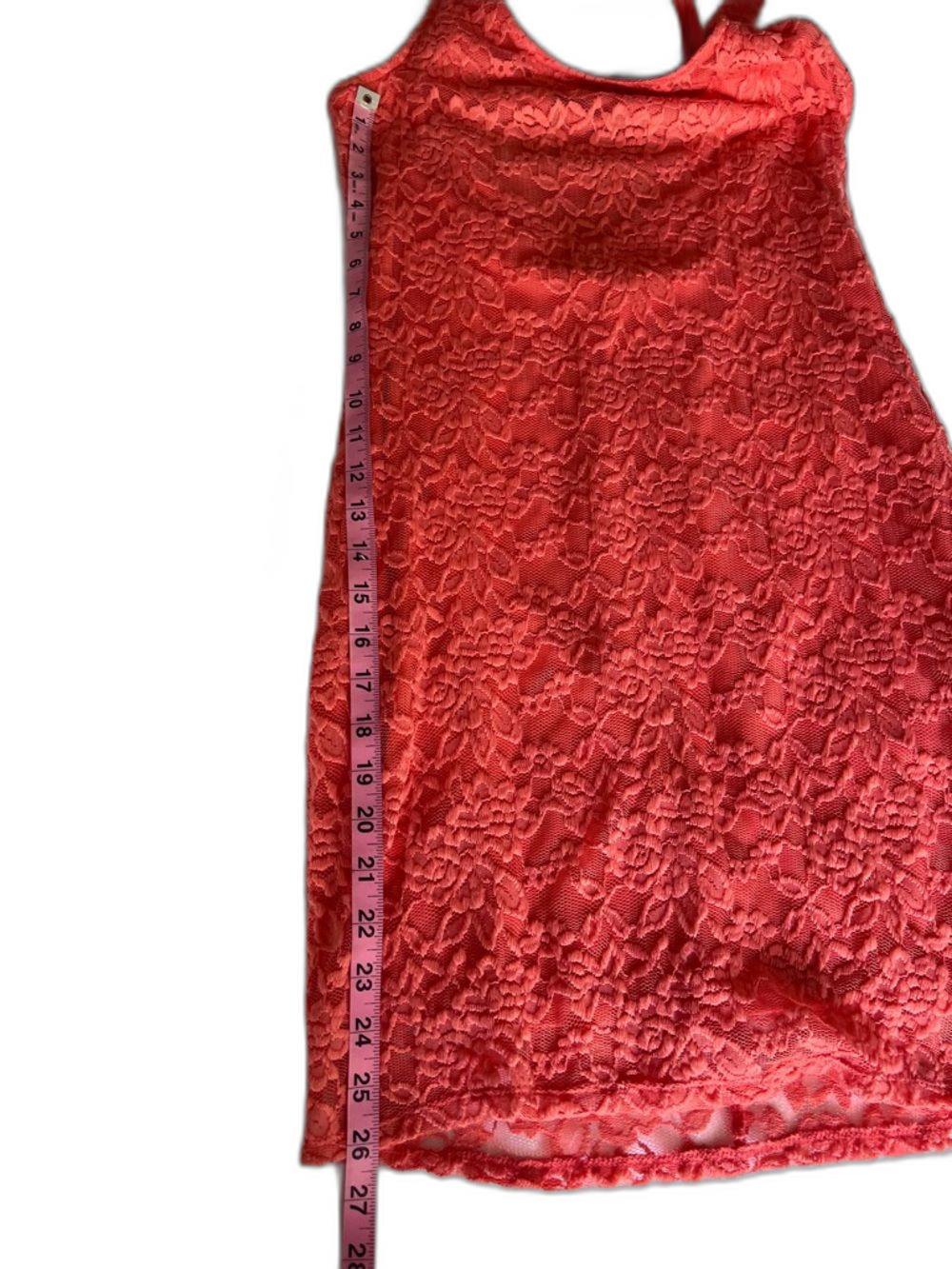 Material Girl Coral Sleeveless Bodycon Cocktail Dress Size L Fits Like M/8 - Picture 8 of 9